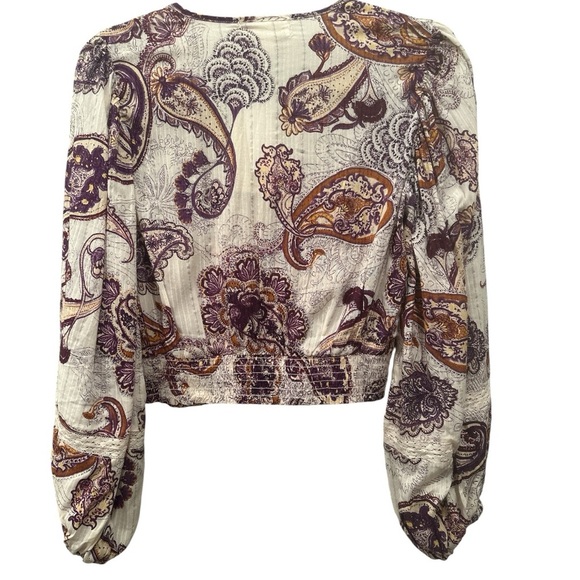 NWT Band of the Free Paisley Crop Fairy Top Lace Romantic Boho Festival Sz S - Picture 8 of 9